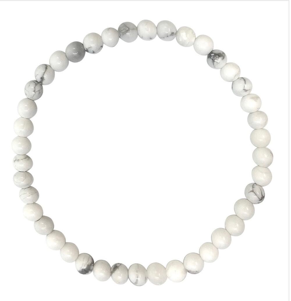 4MM White Howlite Bracelet